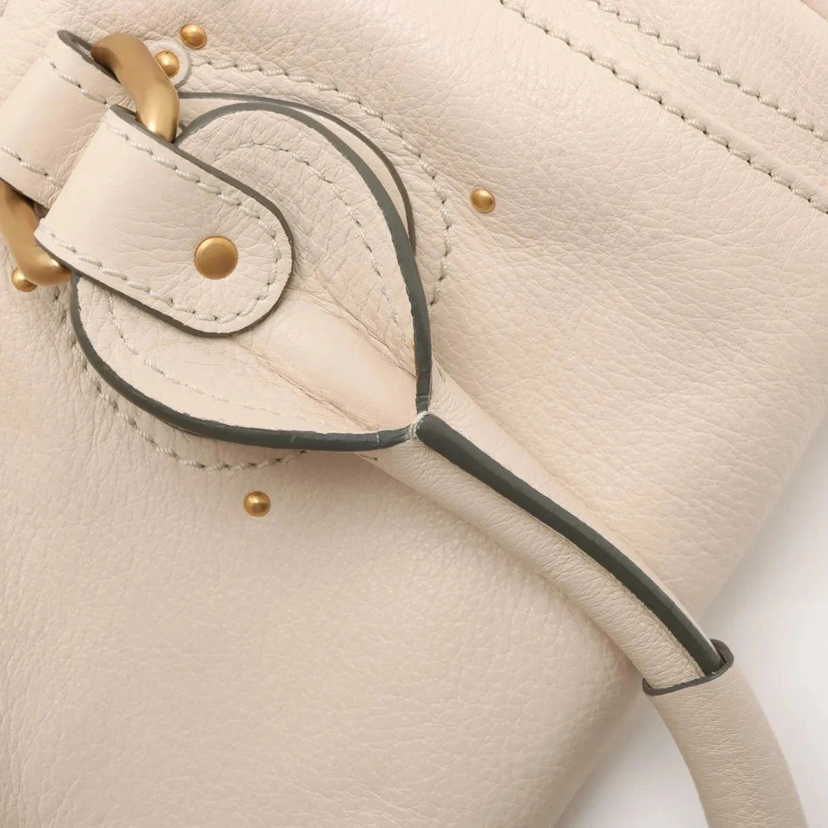Pre-Loved Paddington Handbag Leather Medium with Aged Gold Hardware, Ivory