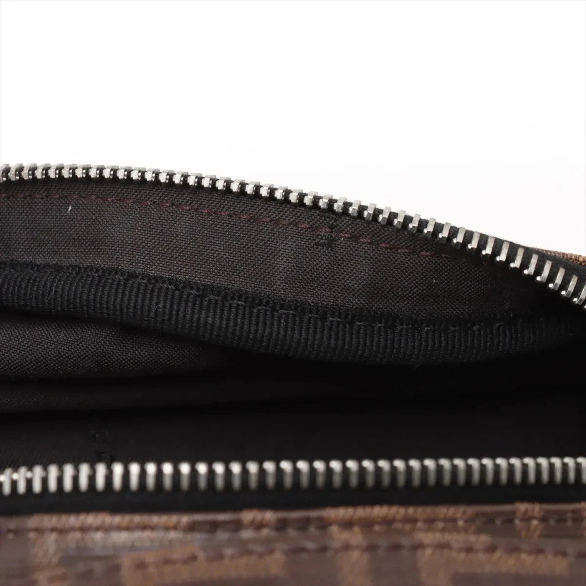 Pre-Loved FF Logo Belt Bag Belt Bag Coated Canvas with Silver Hardware, Brown
