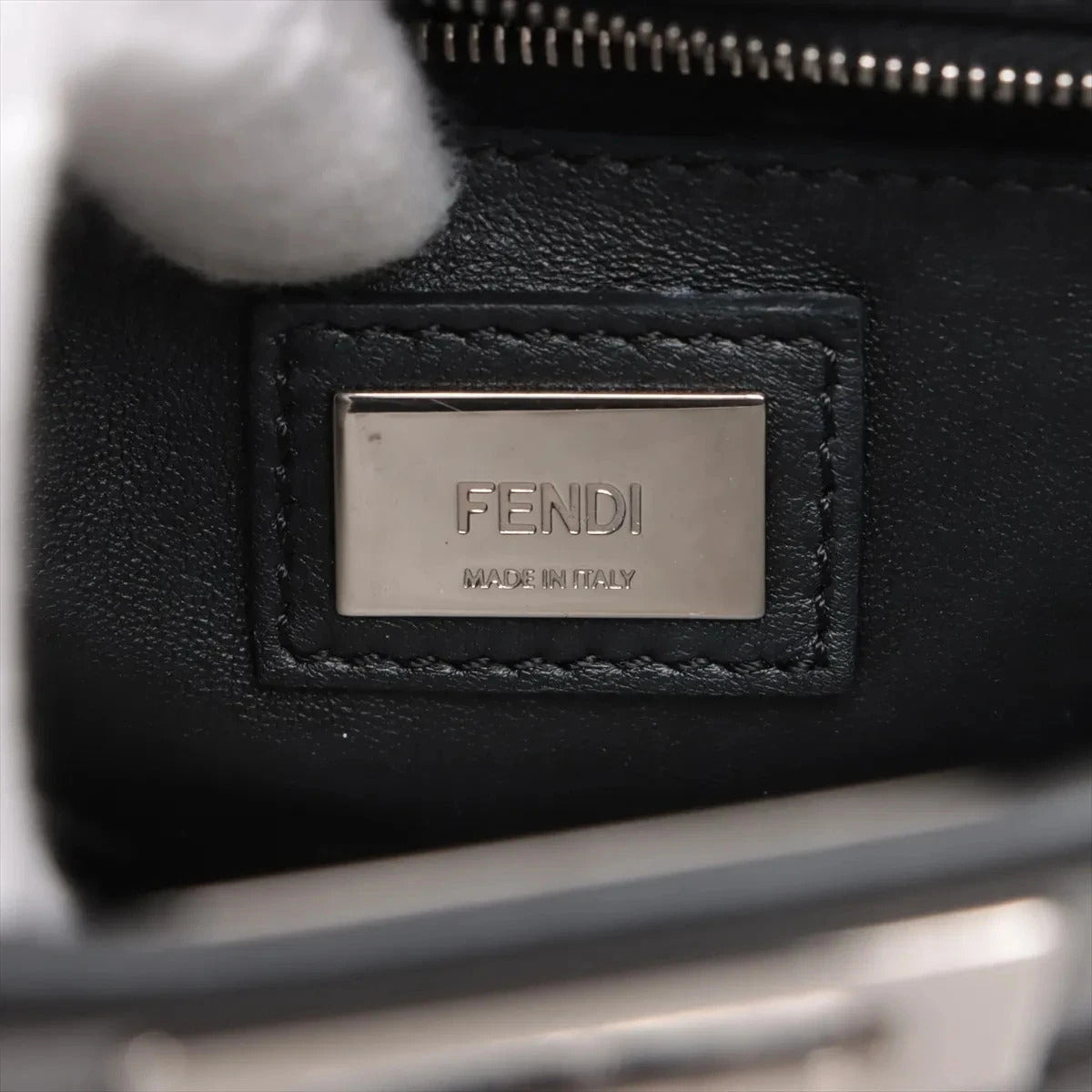 Pre-Loved Peekaboo Handbag Leather Mini with Silver Hardware, Black