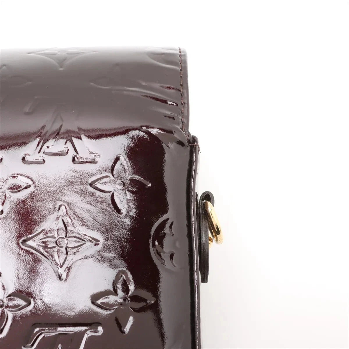 Pre-Loved Rodeo Drive Crossbody Bag Monogram Patent Leather with Gold Hardware, Amarante