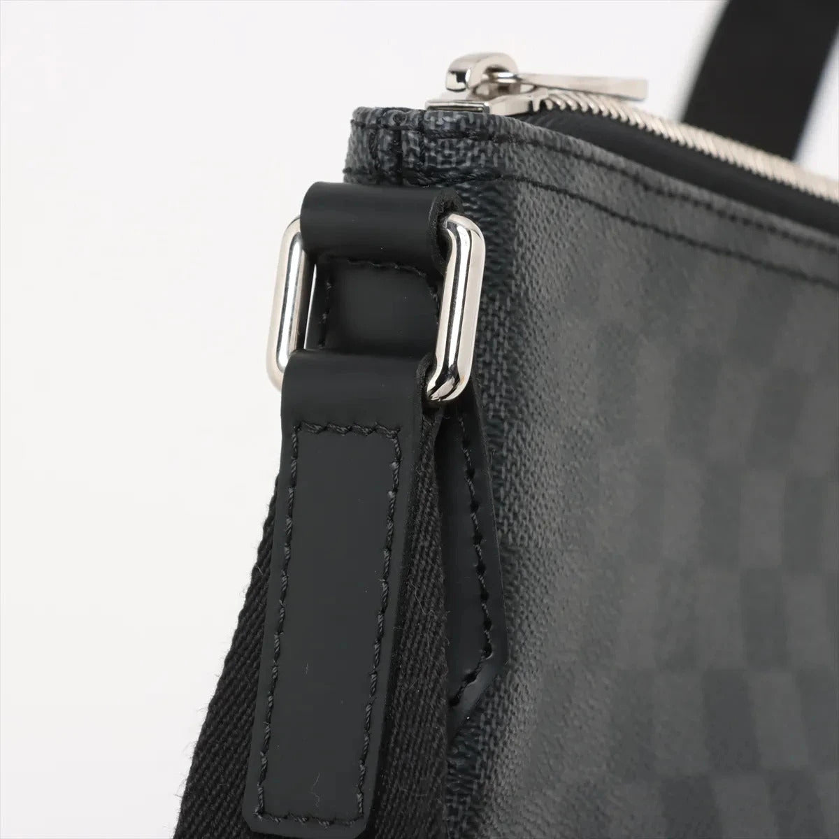 Pre-Loved Mick Crossbody Bag Damier Coated Canvas PM with Silver Hardware, Black / Graphite