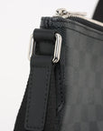 Pre-Loved Mick Crossbody Bag Damier Coated Canvas PM with Silver Hardware, Black / Graphite