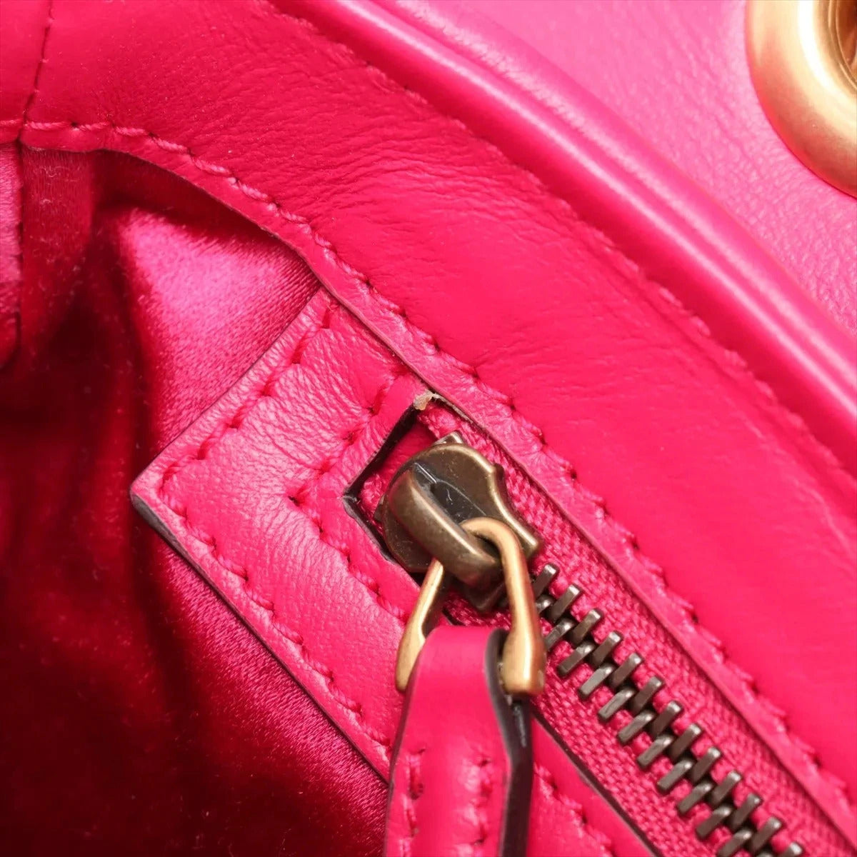 Pre-Loved GG Marmont Shoulder Bag Quilted Velvet Small with Aged Gold Hardware, Pink
