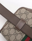 Pre-Loved Ophidia Belt Bag Monogram Coated Canvas Small with Gold Hardware, Beige Ebony