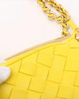 Pre-Loved Sardine Mini Shoulder Bag Intrecciato Leather Mini with Gold Hardware, Yellow