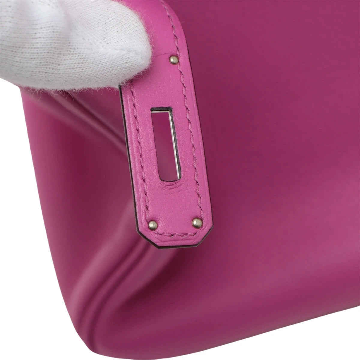 Pre-Loved Birkin Handbag Leather 30 with Palladium Hardware, Magenta Pink