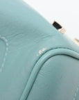 Pre-Loved Boston Handbag Microguccissima Leather Small with Gold Hardware, Light Blue