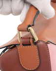 Pre-Loved Puzzle Handbag Colorblock Leather Small with Gold Hardware, Tan, Brown, and Pink