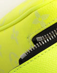 Pre-Loved Dopp Kit Pochette Monogram Coated Canvas with Silver Hardware, Neon Yellow