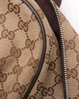 Pre-Loved GG Backpack Monogram Coated Canvas with Silver Hardware, Beige/Brown