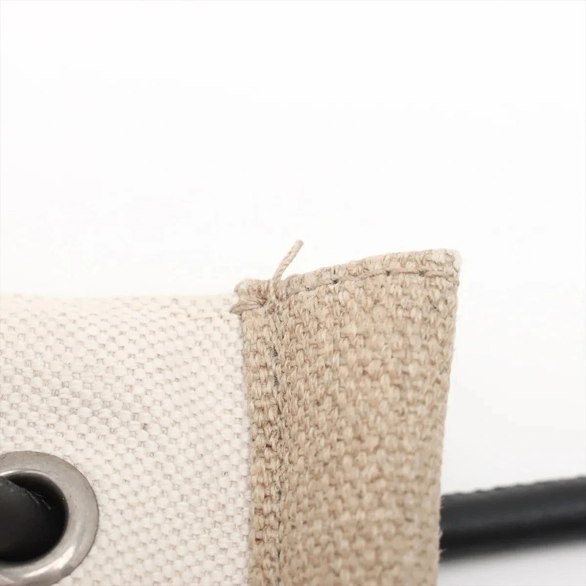 Pre-Loved Université Flat Crossbody Pouch Crossbody Bag Plain Canvas with Silver Hardware, Beige