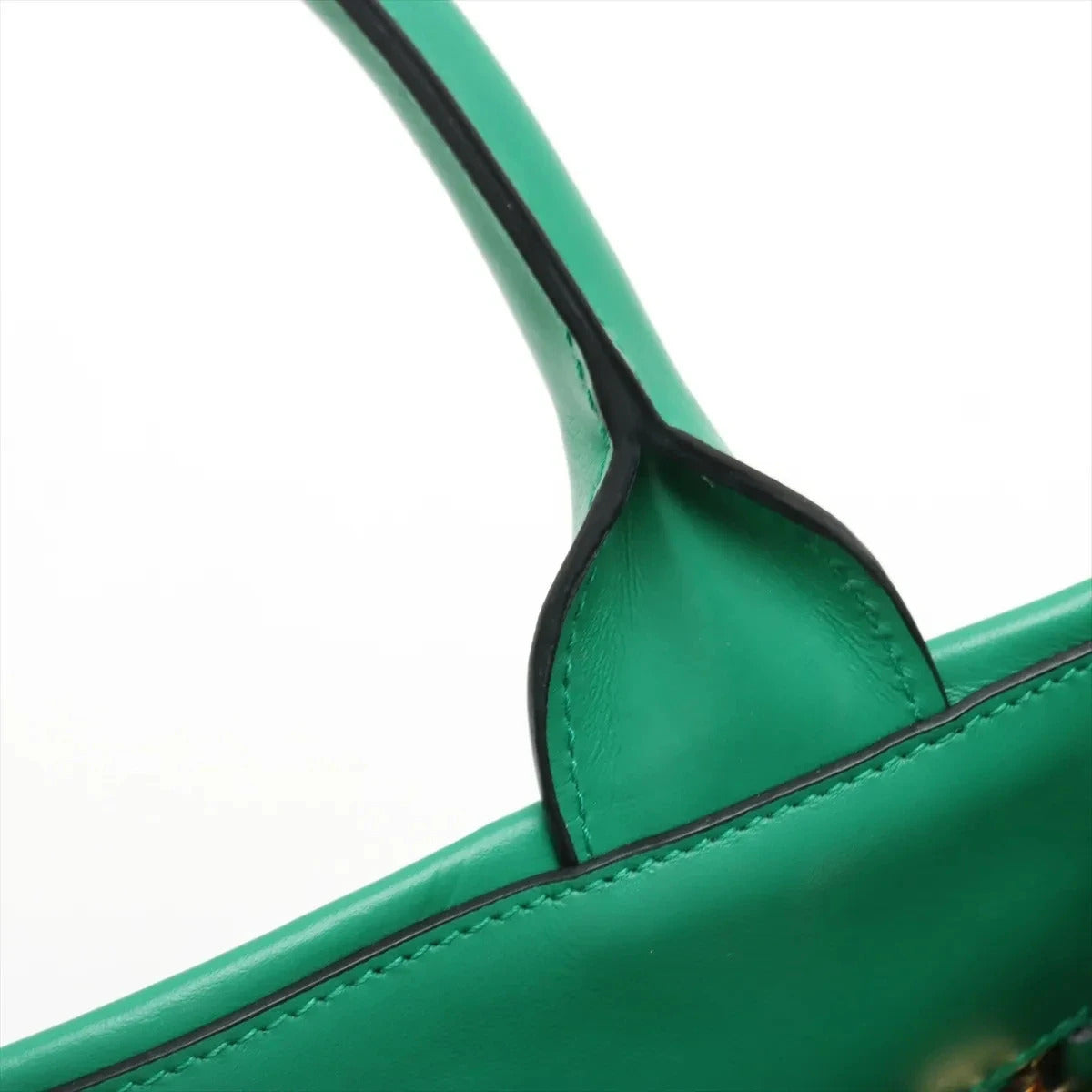 Pre-Loved Symbole Tote Triangle Leather Small with Gold Hardware, Green
