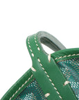 Pre-Loved Saint Louis Tote Goyardine Chevron Canvas Coated GM with Silver Hardware, Green