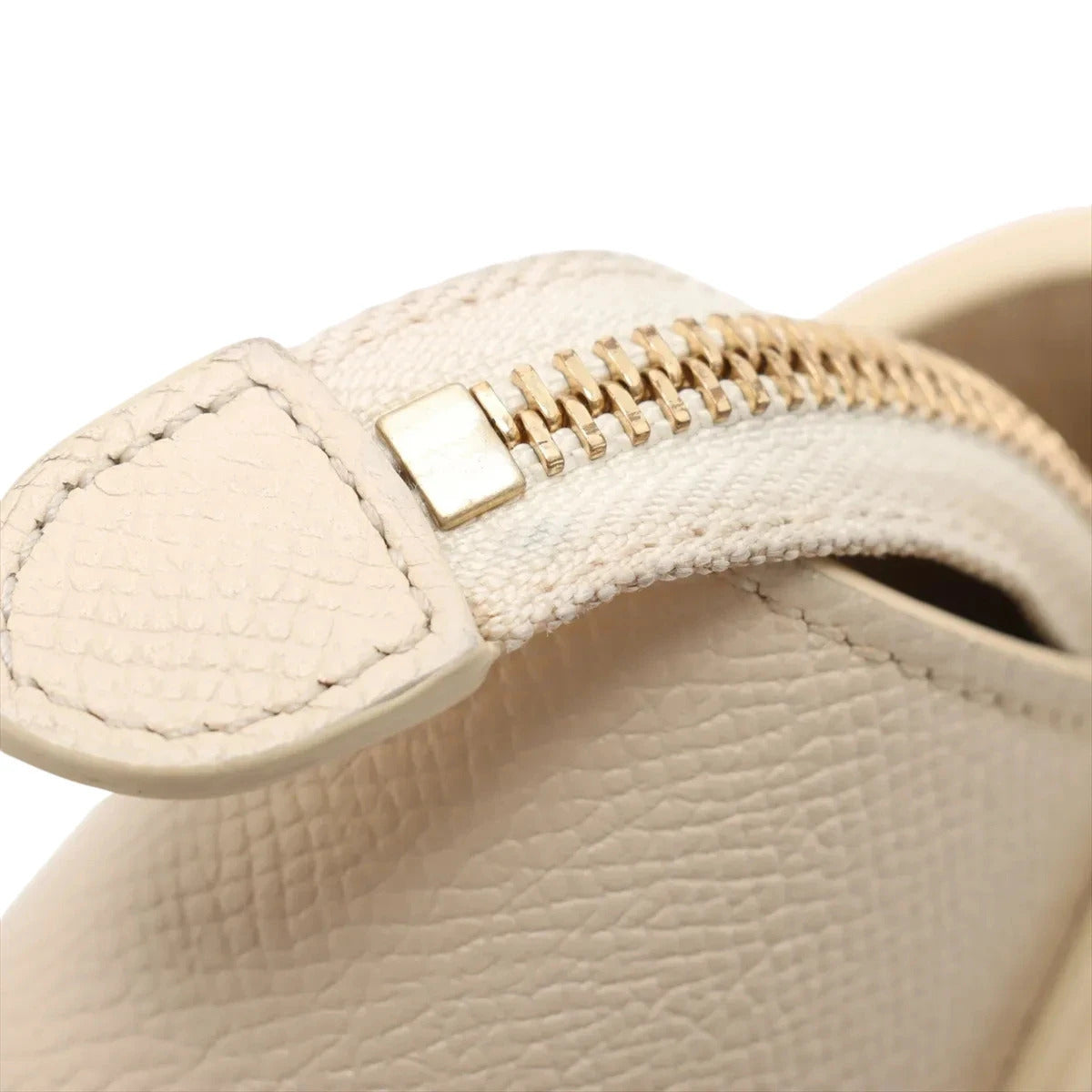 Pre-Loved Belt Bag Handbag Leather Micro with Gold Hardware, Cream