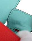 Pre-Loved Baguette Shoulder Bag Leather with Silver Hardware, Red