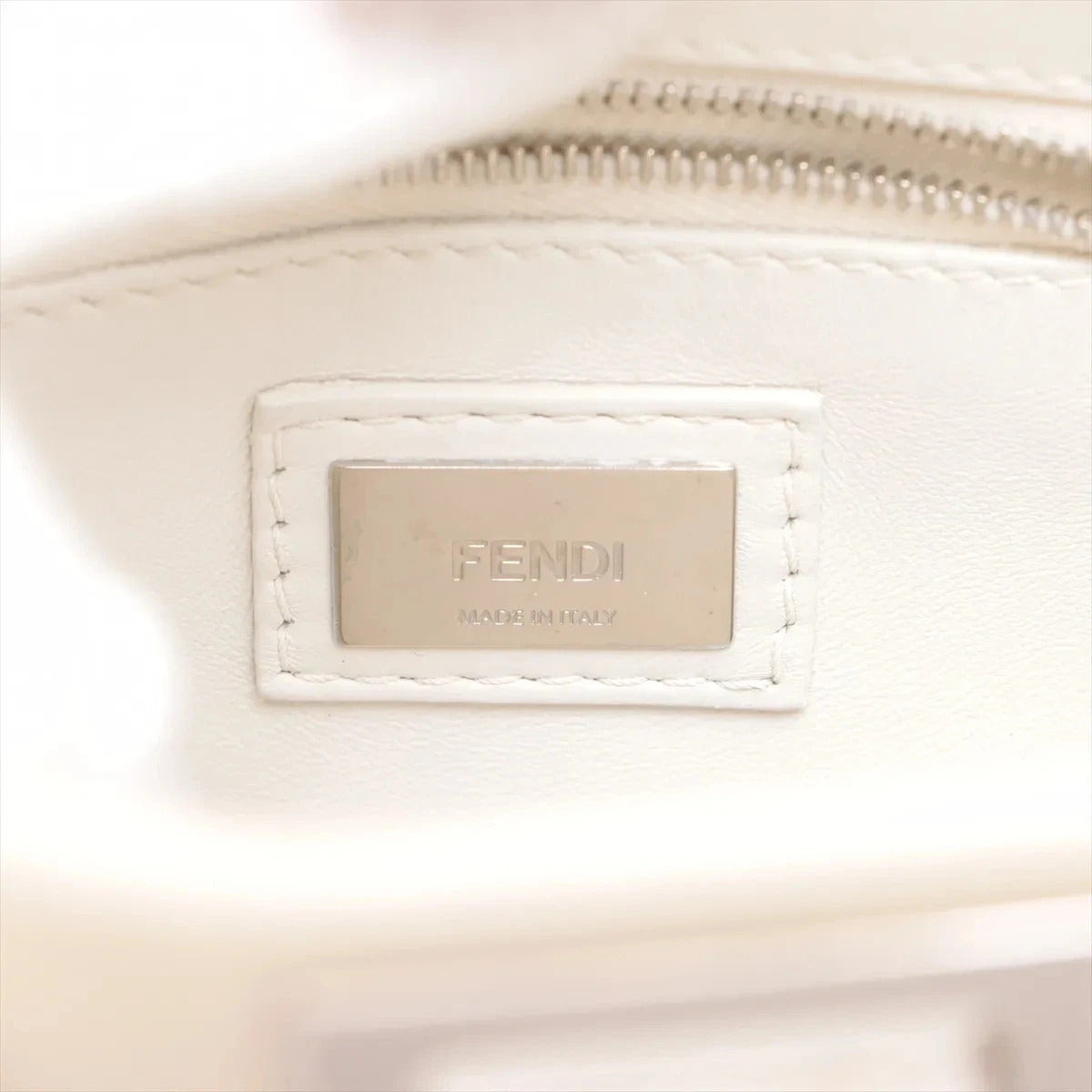 Pre-Loved Peekaboo Handbag Leather Mini with Silver Hardware, Ivory