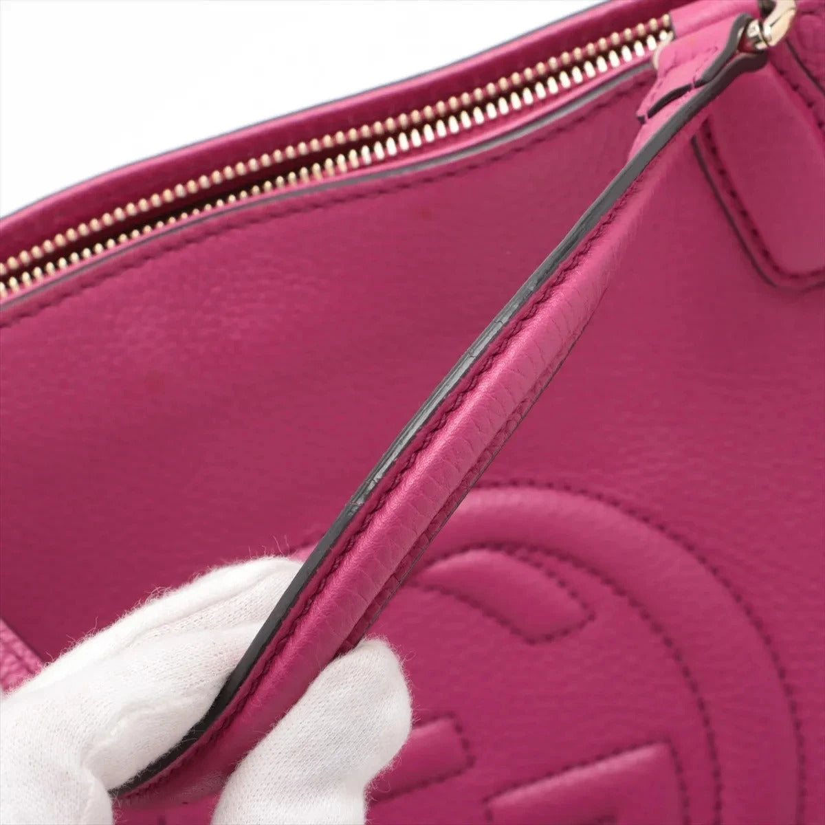 Pre-Loved Soho Tote Leather Small with Gold Hardware, Pink