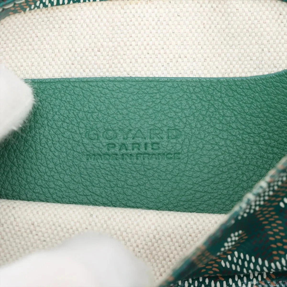 Pre-Loved Plumet Crossbody Bag Goyardine Chevron Coated Canvas with Silver Hardware, Green