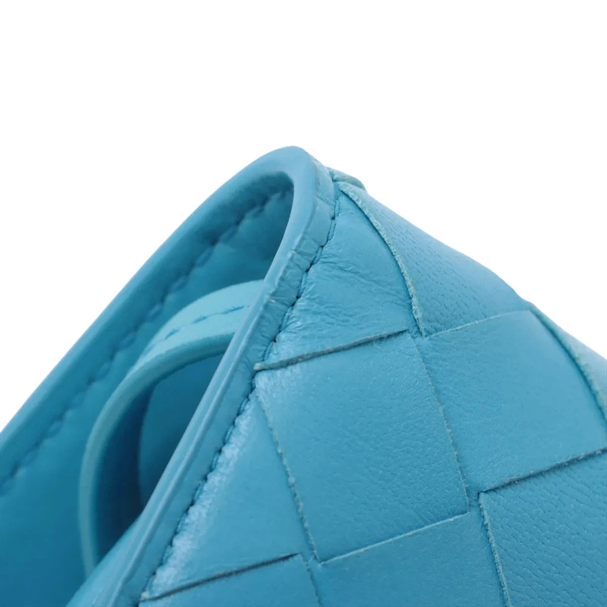 Pre-Loved Intrecciato Mini Crossbody Crossbody Bag Intrecciato Leather Mini, Light Blue