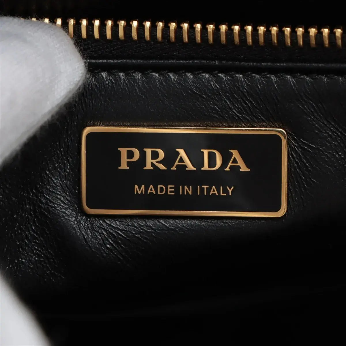 Pre-Loved Galleria Handbag Leather Small with Gold Hardware, Gradient Grey/White
