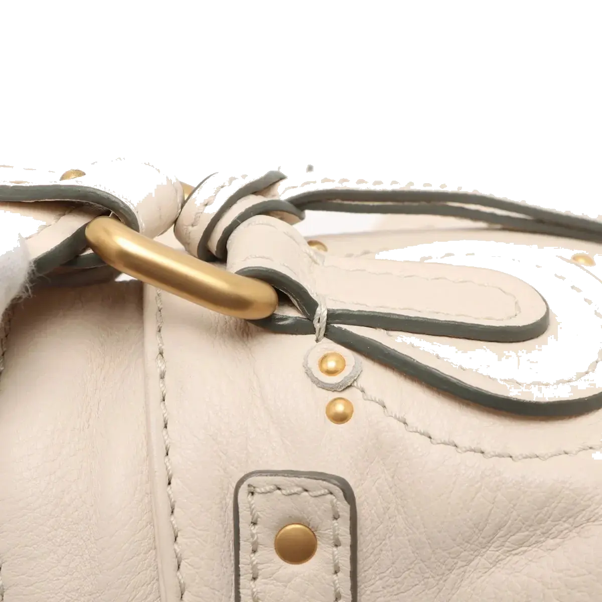 Pre-Loved Paddington Handbag Leather Medium with Aged Gold Hardware, Ivory