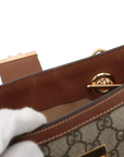 Pre-Loved Padlock Tote Monogram Coated Canvas Small with Gold Hardware, Beige Ebony