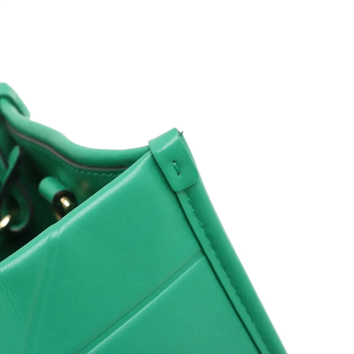 Pre-Loved Symbole Tote Triangle Leather Small with Gold Hardware, Green