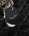 Pre-Loved Lady Dior Handbag Cannage Leather Large with Silver Hardware, Black