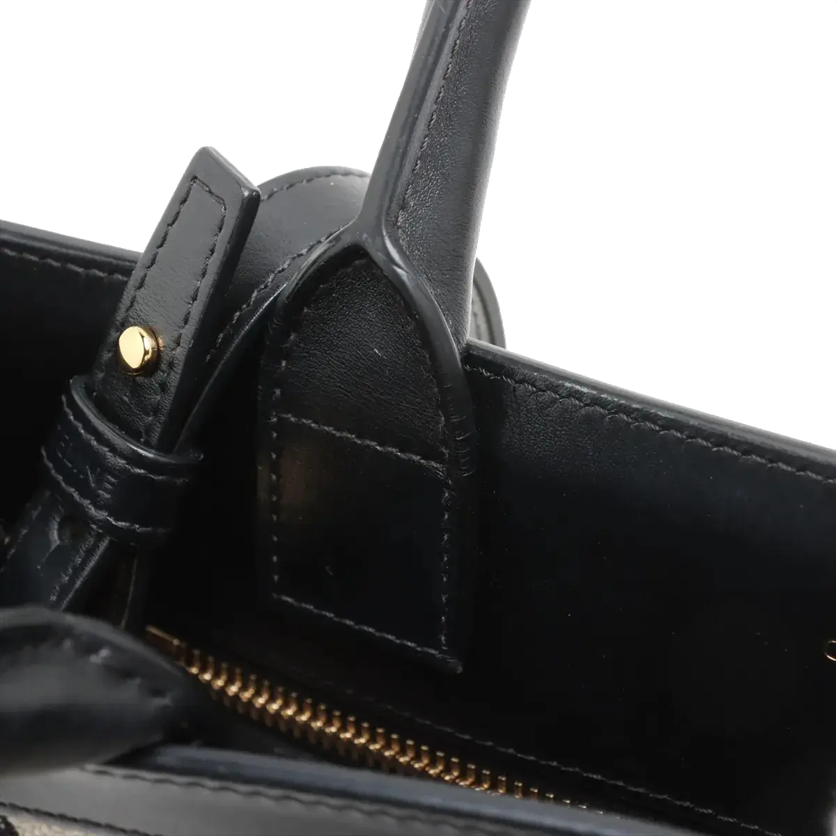 Pre-Loved Triomphe Vertical Cabas Tote Triomphe Coated Canvas Small with Gold Hardware, Beige and Black