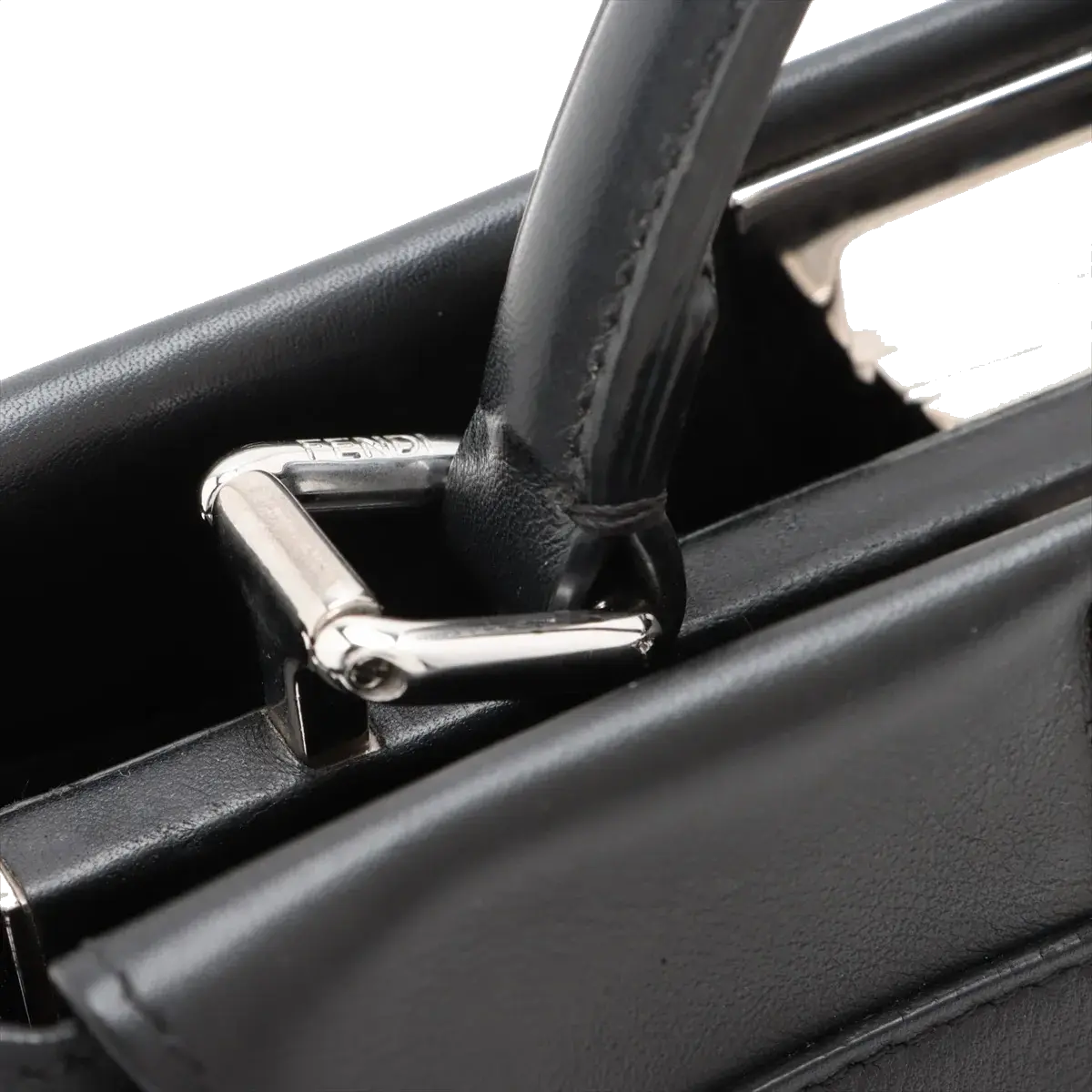 Pre-Loved Peekaboo Handbag Leather Mini with Silver Hardware, Black