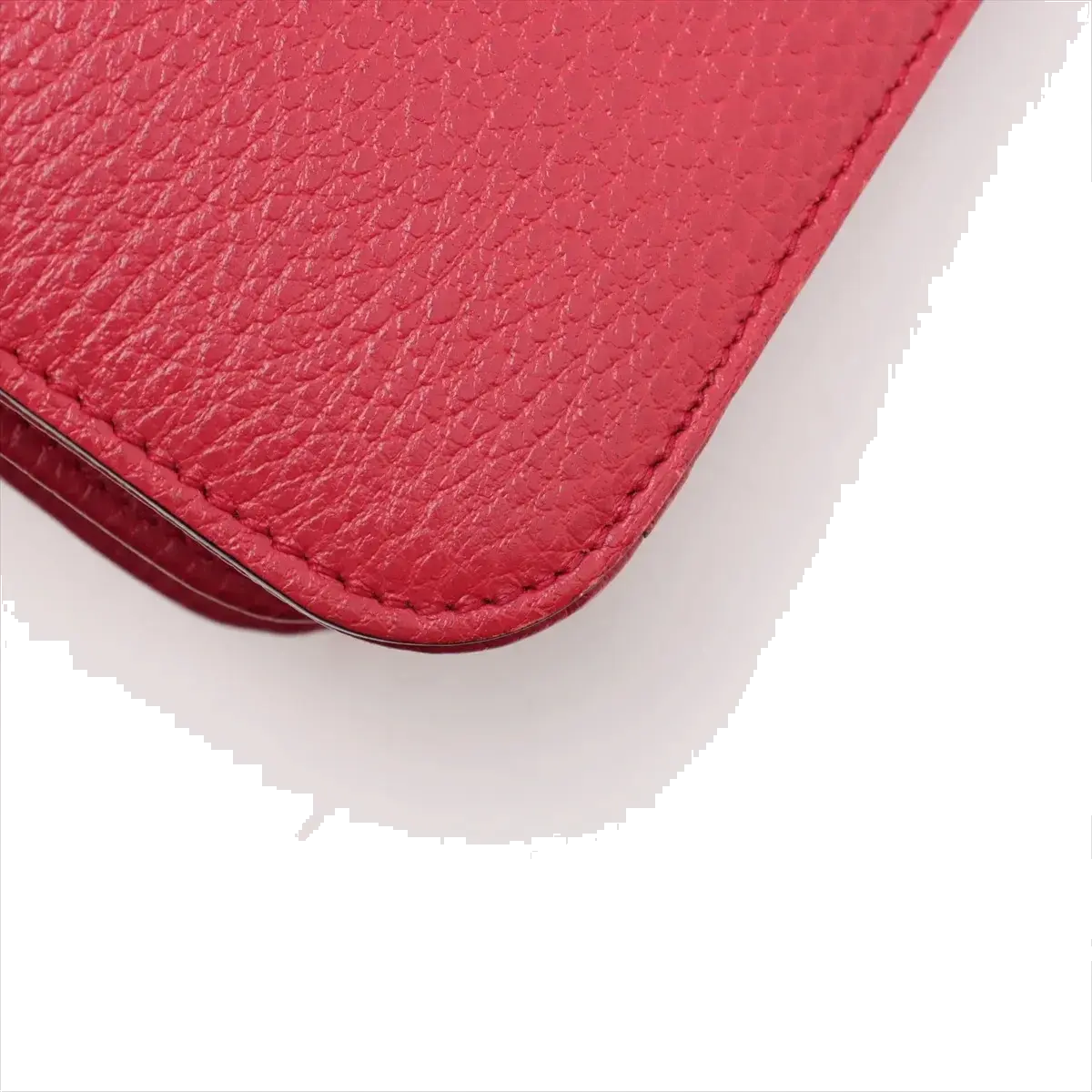 Pre-Loved Interlocking G Crossbody Bag Plain Leather with Gold Hardware Small, Red