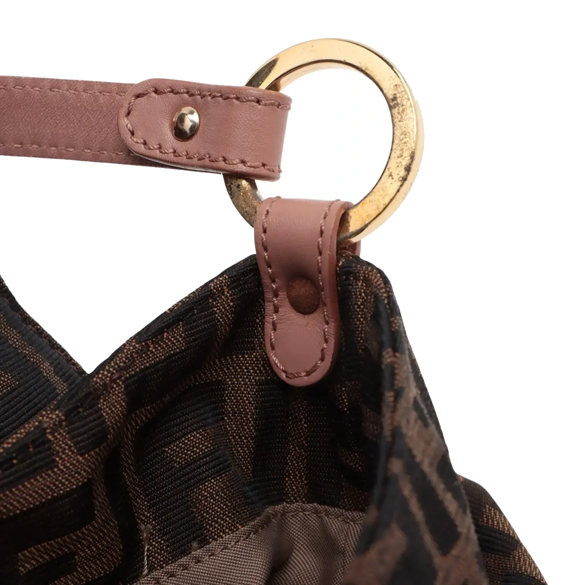 Pre-Loved Mia Shoulder Bag Zucca Coated Canvas with Gold Hardware, Brown