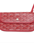 Pre-Loved Saint Louis Tote Goyardine Chevron Coated Canvas GM with Silver Hardware, Red