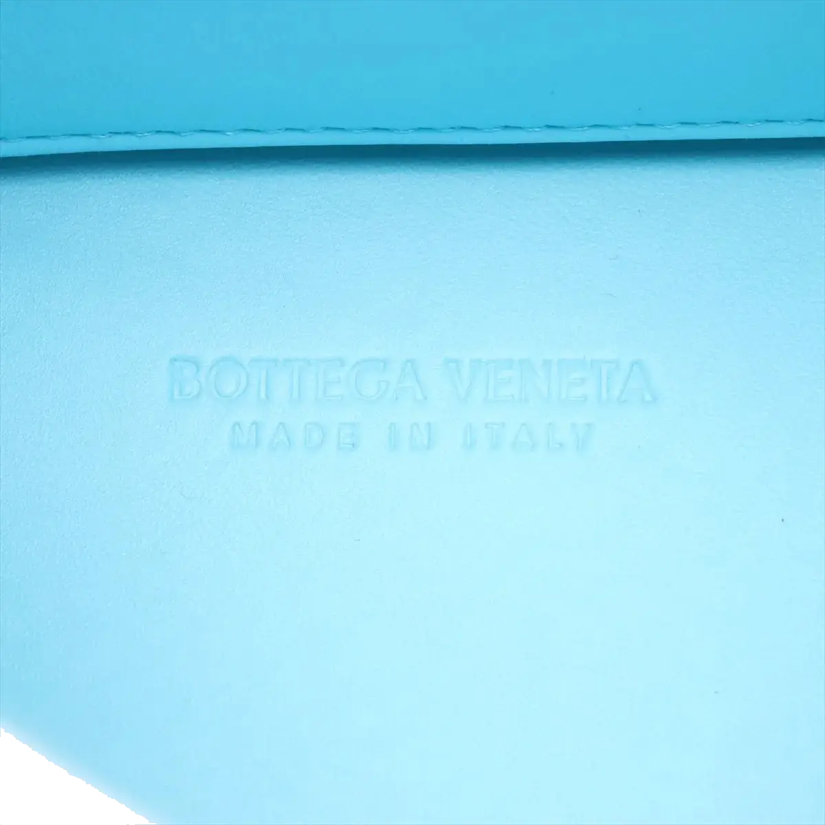 Pre-Loved Andiamo Handbag Intrecciato Leather Small with Gold Hardware, Light Blue