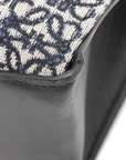 Pre-Loved Cushion Anagram Tote Tote Anagram Canvas Coated with Silver Hardware, Grey and Navy