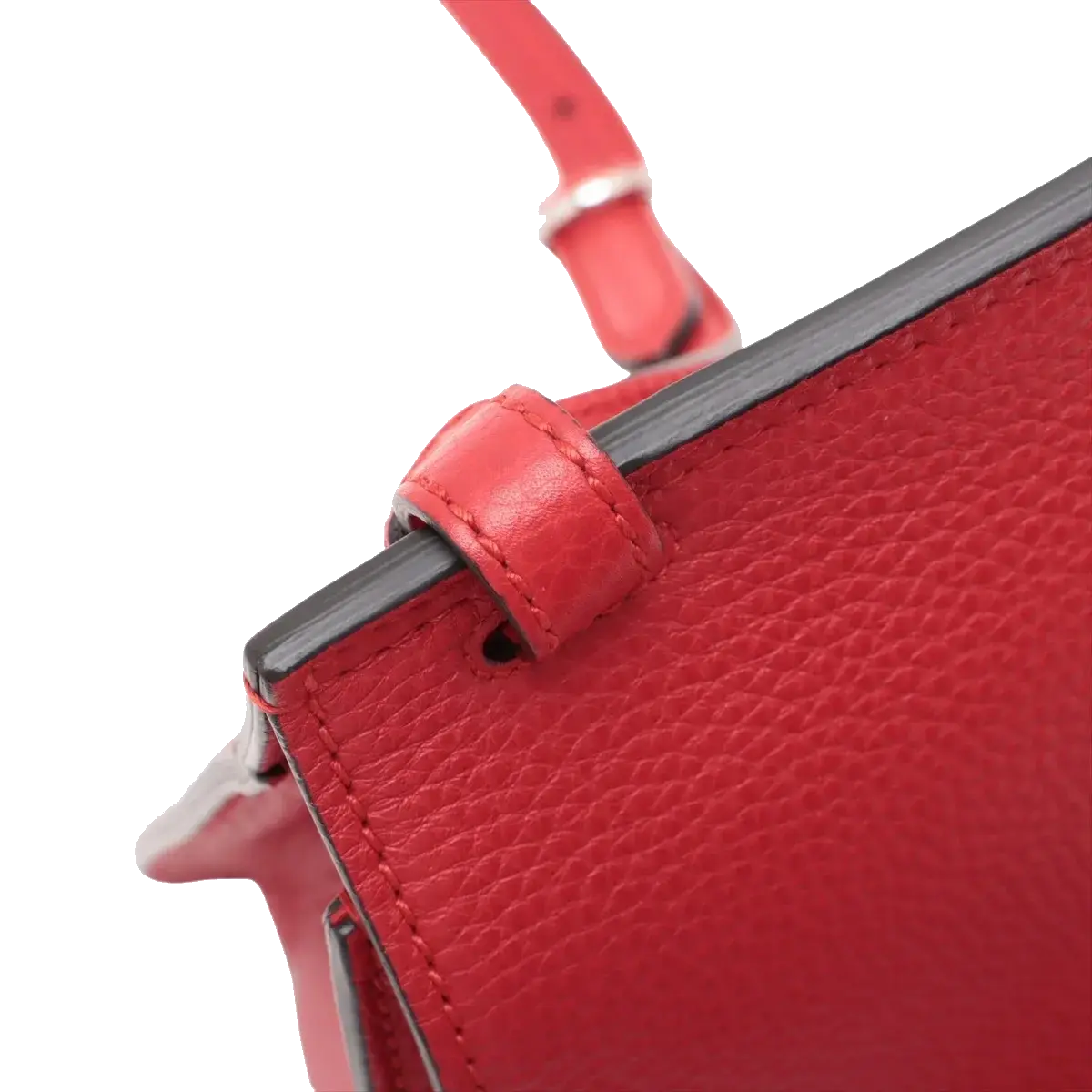 Pre-Loved Bamboo Daily Flap Crossbody Bag Leather with Silver Hardware, Red