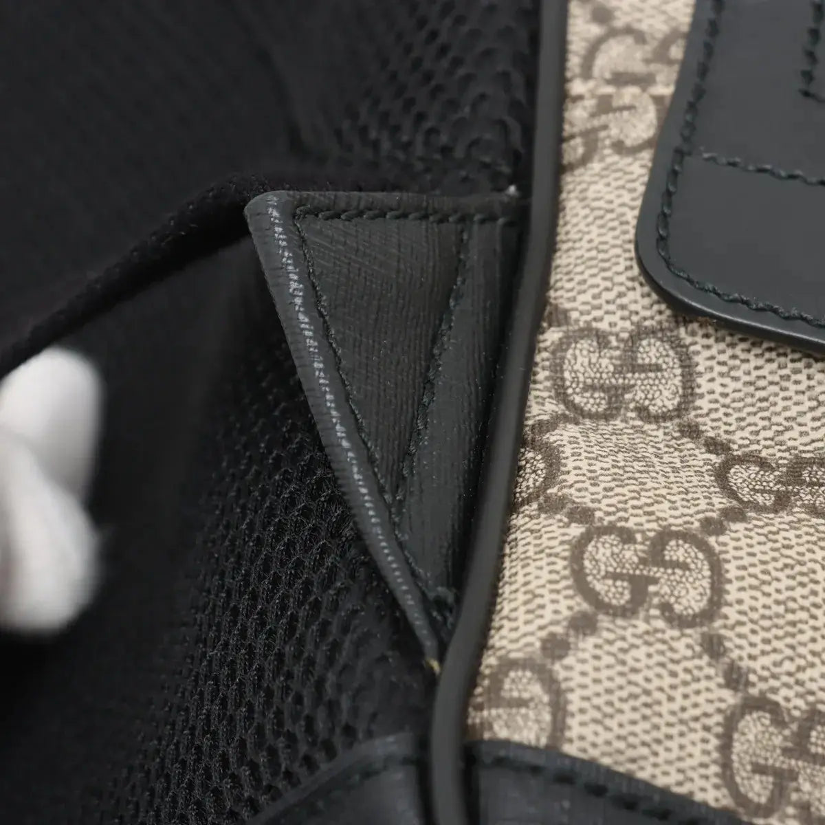 Pre-Loved GG Supreme Backpack GG Supreme Coated Canvas Small with Silver Hardware, Beige/Ebony
