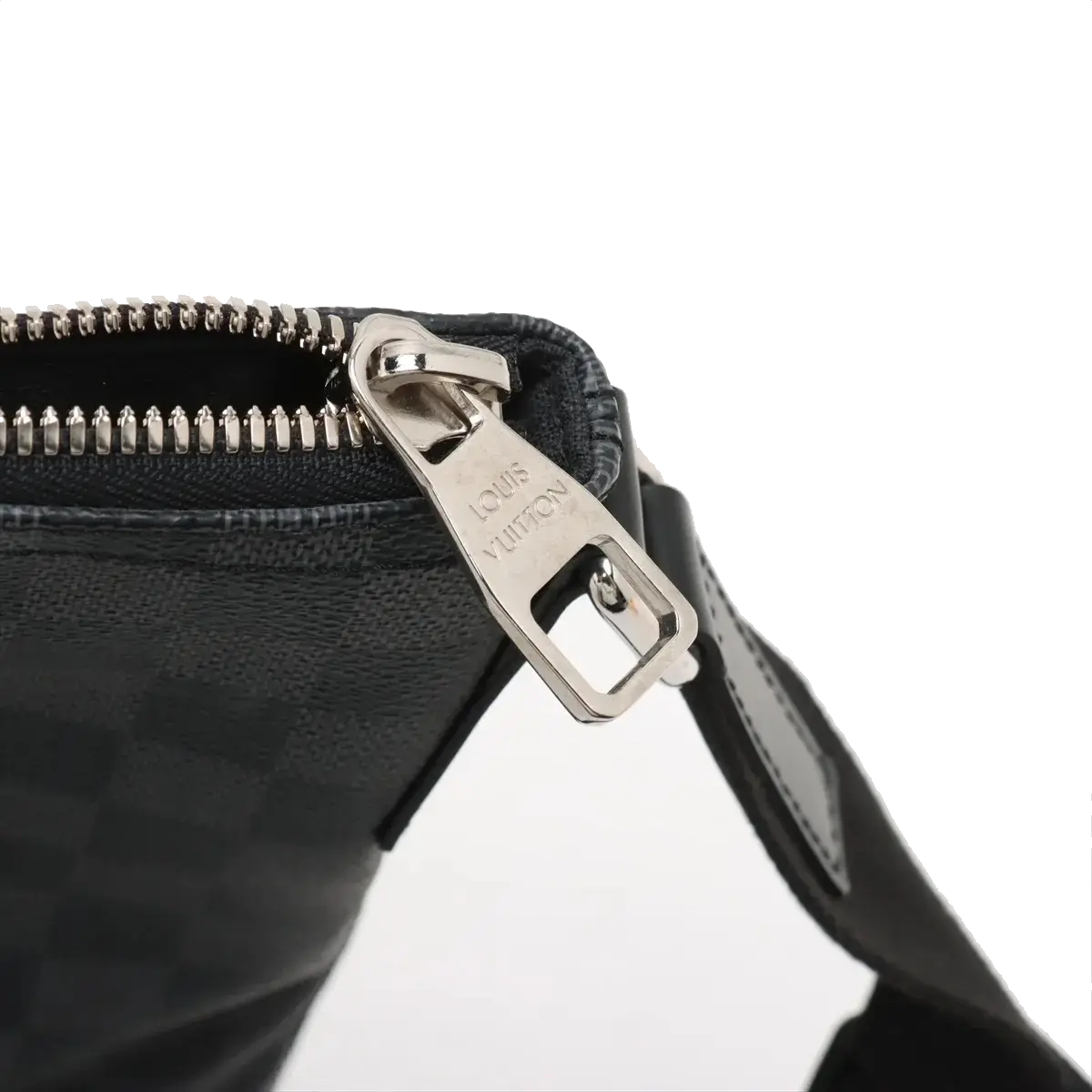 Pre-Loved Mick Crossbody Bag Damier Coated Canvas PM with Silver Hardware, Black / Graphite