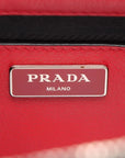 Pre-Loved Twin Pocket Tote Tote Leopard Leather Small with Silver Hardware, Black