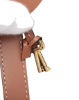 Pre-Loved Triomphe Boston Bag Handbag Triomphe Coated Canvas Small with Gold Hardware, Brown