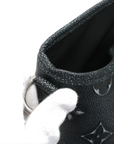 Pre-Loved Monogram Embossed Tote Tote Monogram Leather with Silver Hardware, Black