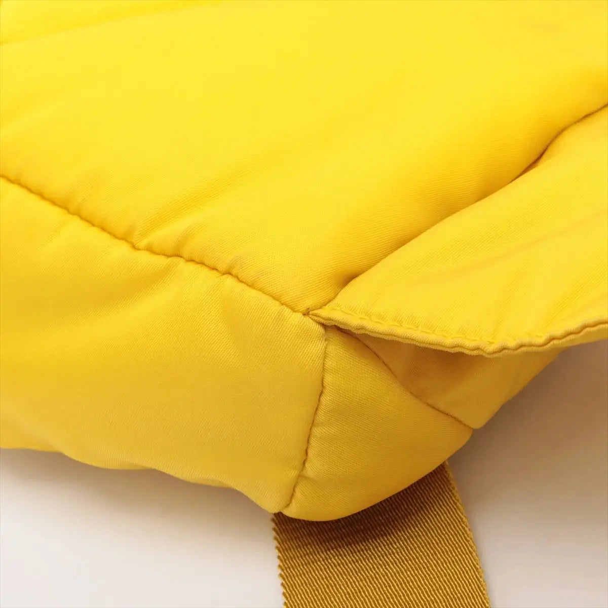 Pre-Loved Padded Nylon Triangle Sling Sling Bag Nylon with Silver Hardware, Yellow