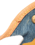 Pre-Loved Pleaty Handbag Monogram Denim Small with Gold Hardware, Blue