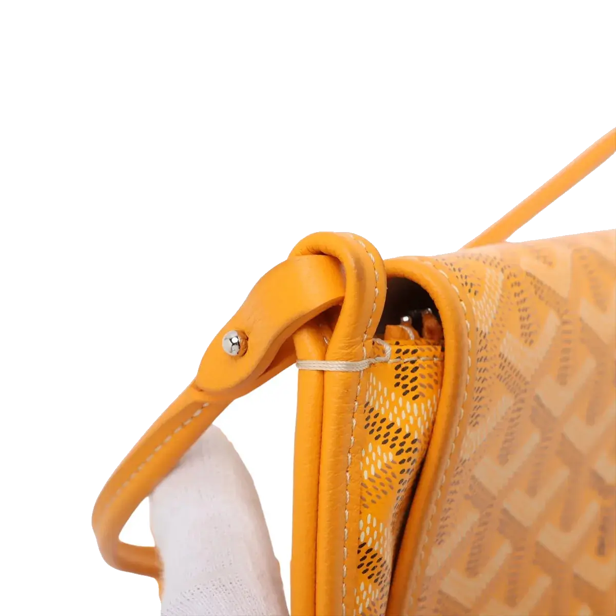 Pre-Loved Plumet Crossbody Bag Goyardine Coated Canvas with Silver Hardware, Yellow