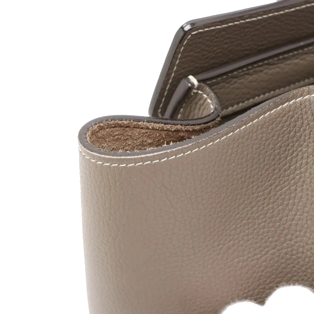 Pre-Loved Luggage Tote Leather Micro with Silver Hardware, Taupe