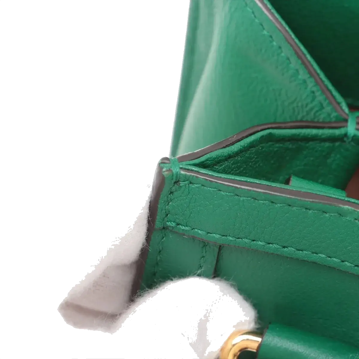 Pre-Loved Diana Bamboo Tote Leather Mini with Gold Hardware, Green