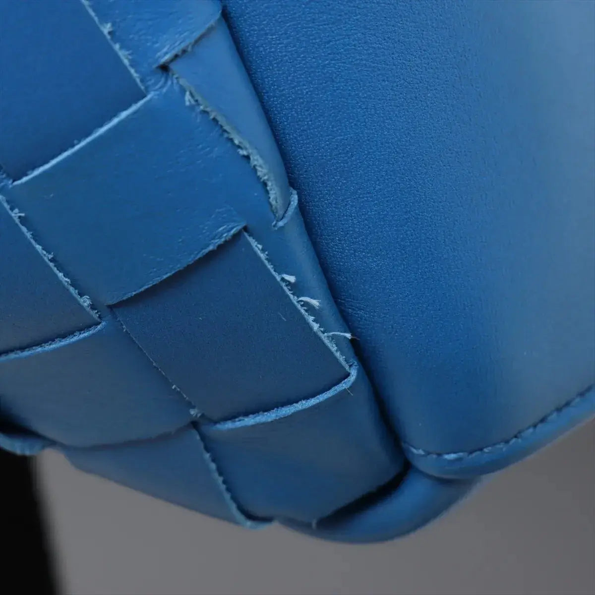Pre-Loved Intrecciato Backpack Leather with Black Hardware, Blue