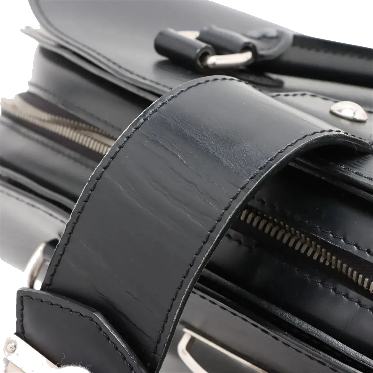 Pre-Loved Pont Neuf Handbag Leather GM with Silver Hardware, Black