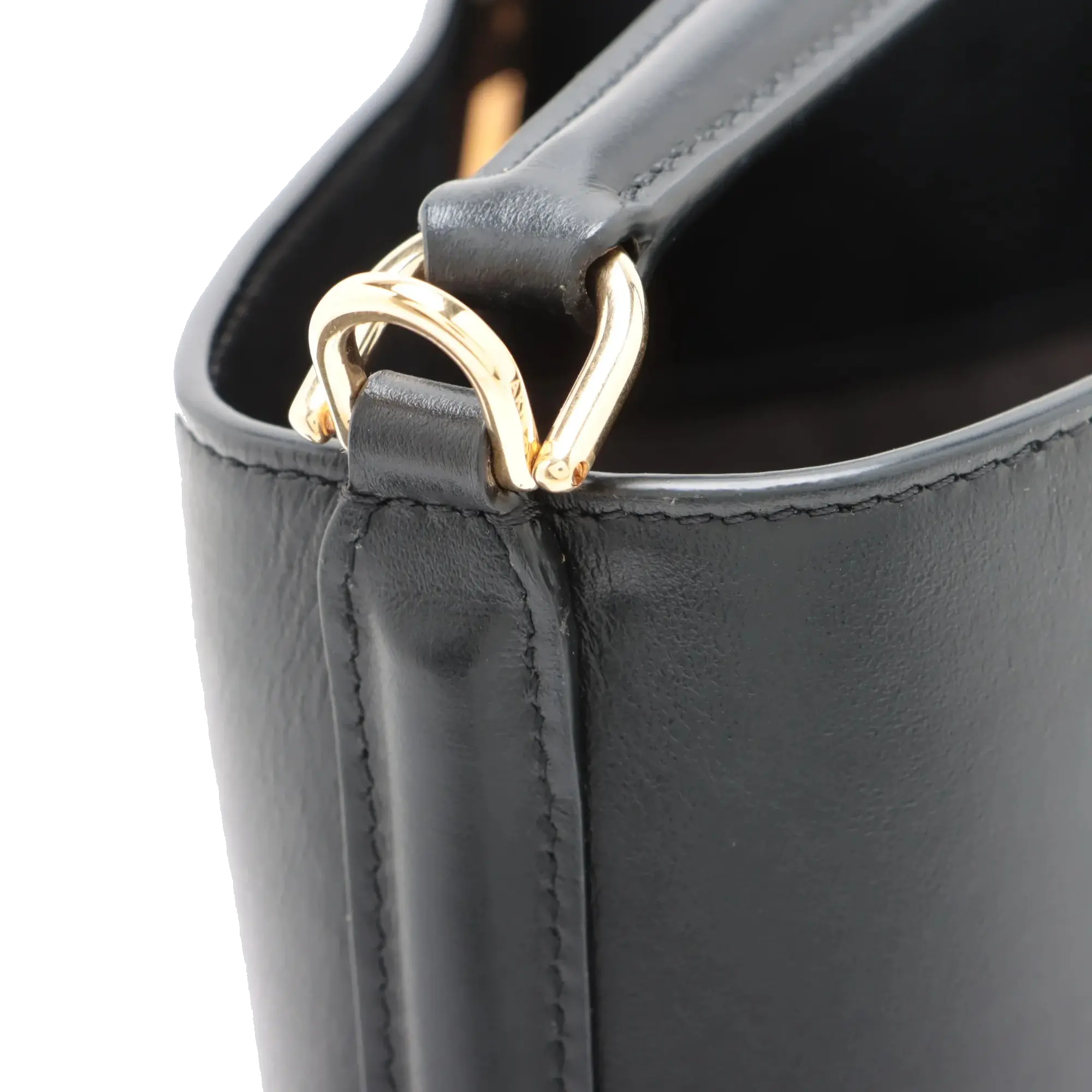 Pre-Loved Bucket 16 Bucket Bag Leather with Gold Hardware, Black
