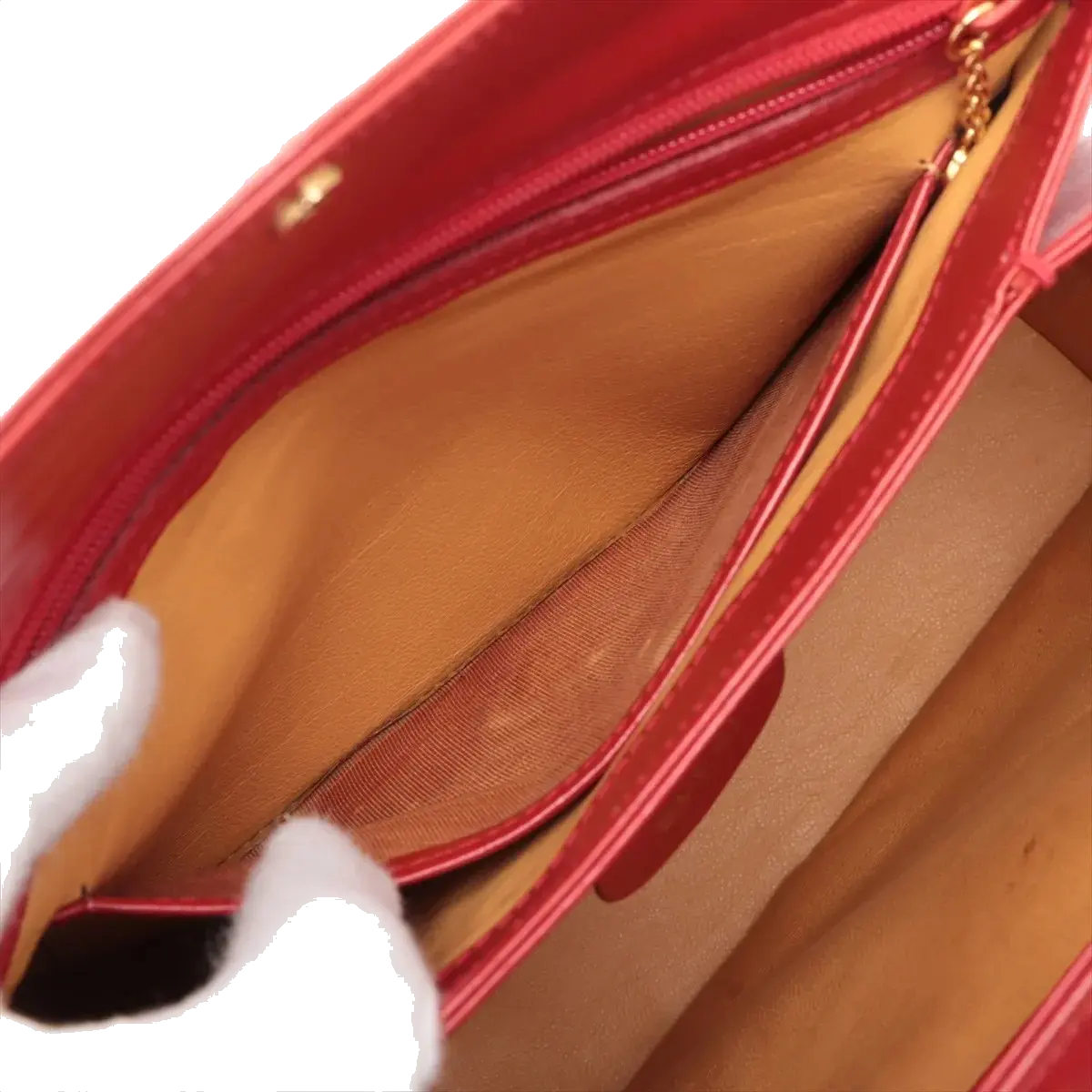 Pre-Loved Handbag Leather with Gold Hardware, Red